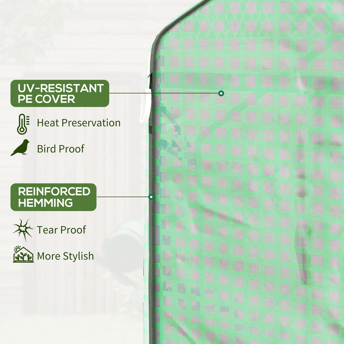 Portable Greenhouse, Walk-In Small Outdoor Green House with 2 Tier U-Shaped Flower Rack Shelves – view 4