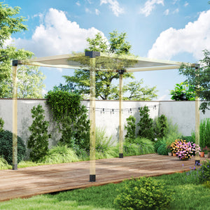8PCS Pergola Kit, Pergola Brackets with 3-Way & 4-Way Corner Brackets for 4"x4" (Actual 3.6"x3.6") Lumber
