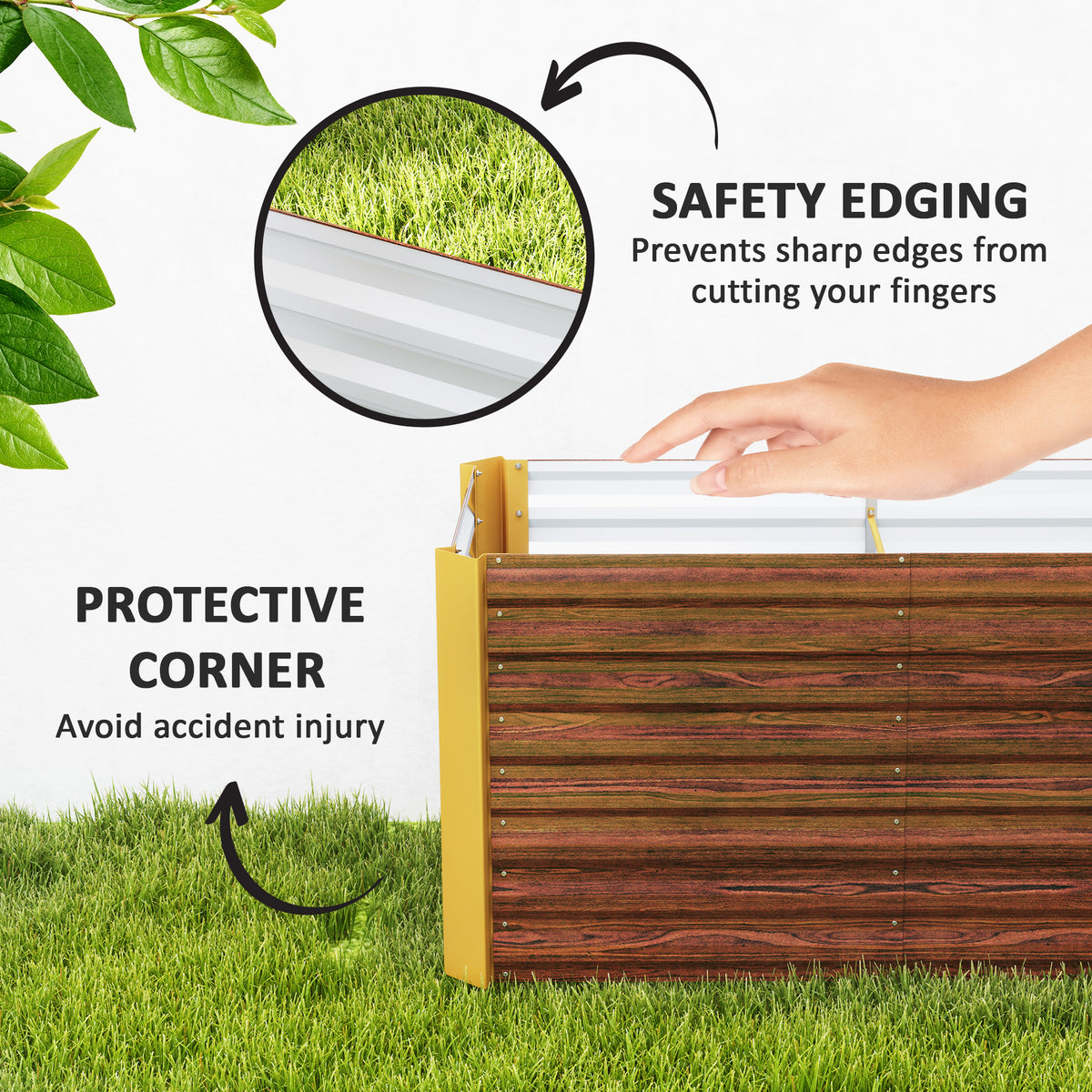 Set of 2 Galvanized Metal Planters for Outdoor Plants, 4' x 2' x 2' Raised Garden Bed, Dark Grey – view 12