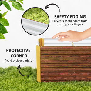 Set of 2 Galvanized Metal Planters for Outdoor Plants, 4' x 2' x 2' Raised Garden Bed, Dark Grey – view 12