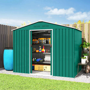 8' x 6' Outdoor Storage Shed, Metal Garden Tool Storage House with Lockable Sliding Doors and Vents for – view 21