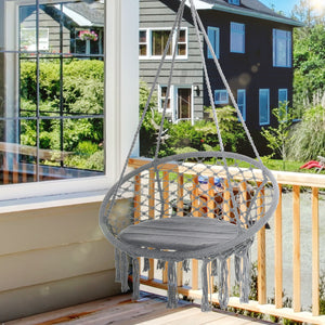 Patio Hammock Chair, Hanging Rope Hammock Swing for Indoor & Outdoor Use with Backrest – view 14