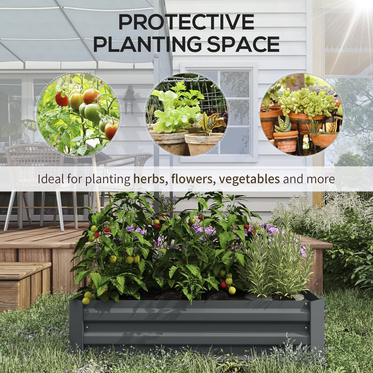39" x 39" x 12" Set of 2 Raised Garden Bed, Elevated Planter Box with Galvanized Steel Frame for Growing – view 18