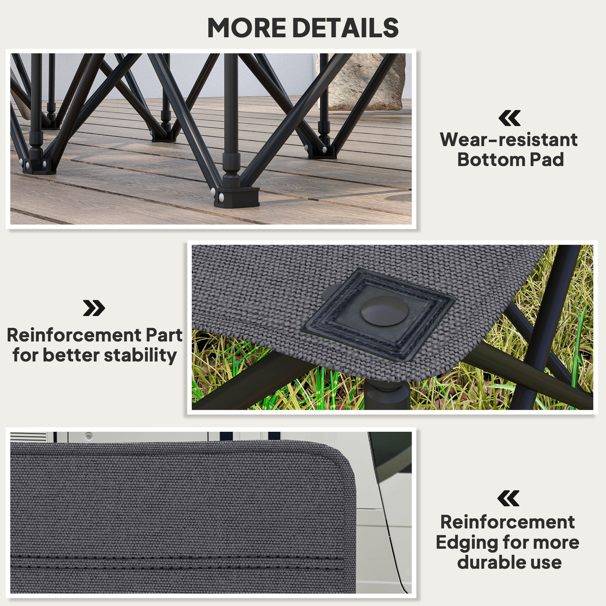 6 Seat Folding Camping Chair with Cup Holder and Carrying Case for Camping, Picnic, Sport Events, Black – view 20