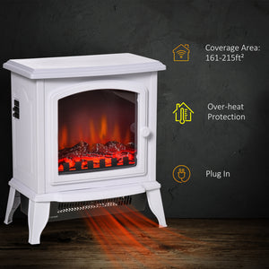 Electric Fireplace Heater, Freestanding Fireplace Stove with Realistic Flame Effect – view 12