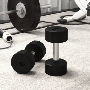 Soozier 2 x 10lbs Dumbbells Set with Non-Slip Grip, Rubber Covered Weights for Men Women Home Gym Workout