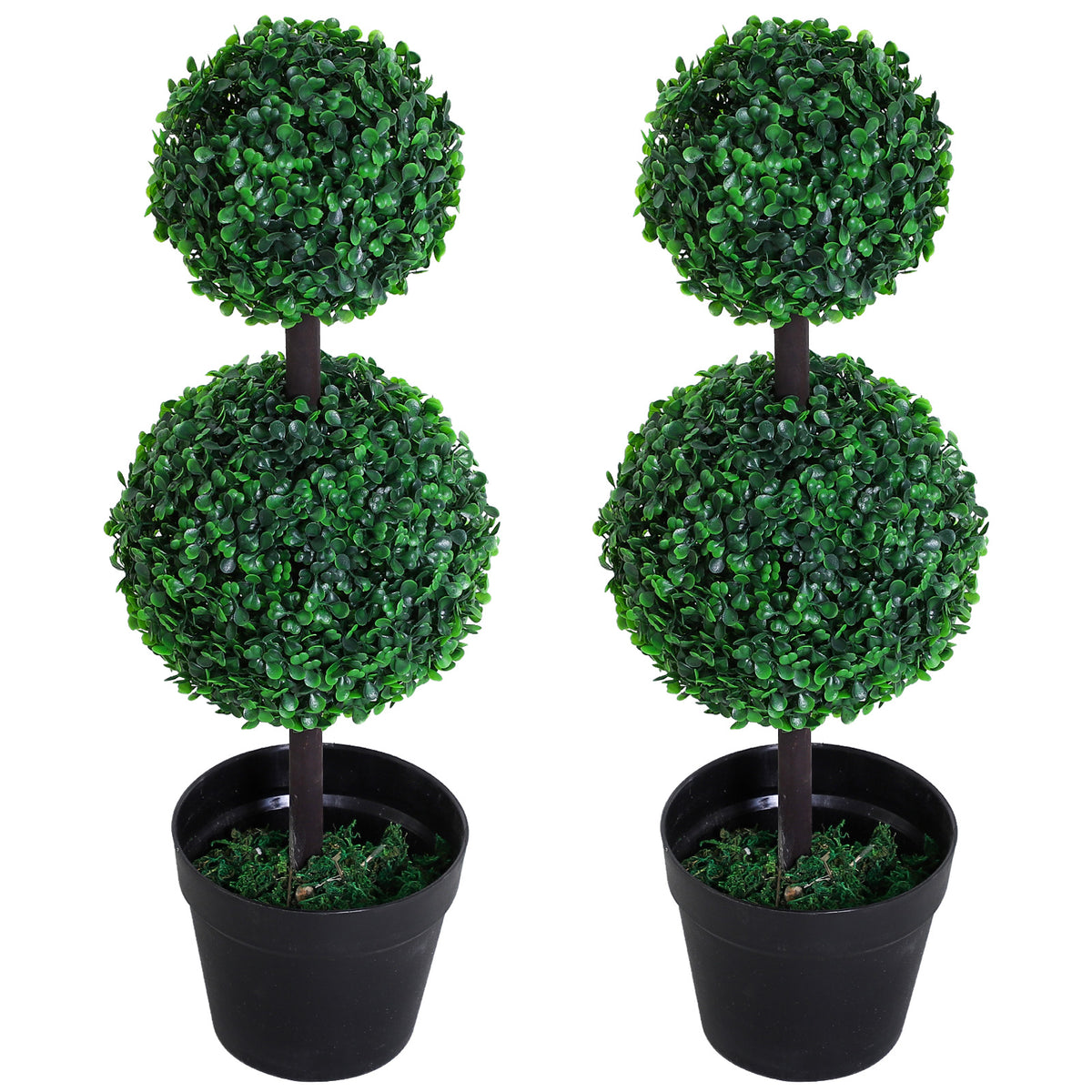 2 Ball Topiary Tree in Pot for Home Decor, Artificial Plant for Home Office, Living Room Decor, Dark Green – view 8