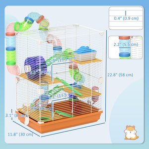 5 Tiers Hamster Cage Portable with Exercise Wheels Play Tube Water Bottle Dishes House Ladder for Gerbils – view 23
