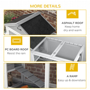 65" Wooden Rabbit Hutch, Pet Playpen with Openable Roof, Storage Box, for Rabbits and Small Animals – view 13