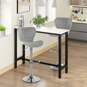 Set of 2 Counter Height Bar Stools Swivel Stool Height Adjustable Bar Chairs with Footrest for Kitchen Dining Home Pub, Grey