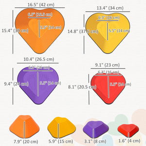 Qaba 6PCs Non-Slip Stackable Kids Stepping Stones, Heart-Shaped