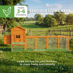 117" Extra Large Chicken Coop with Asphalt Roof, Wooden Hen House with Slide-out Tray – view 3