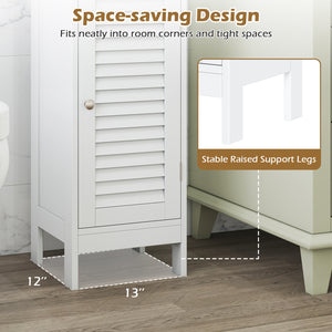 Narrow Bathroom Storage Cabinet with Adjustable Shelf and Drawer-White view 9