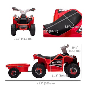 6V Electric Toy Car with Back Trailer, Forward Backward, Wear-Resistant Wheels for Ages 18-36 Months, Red – view 5