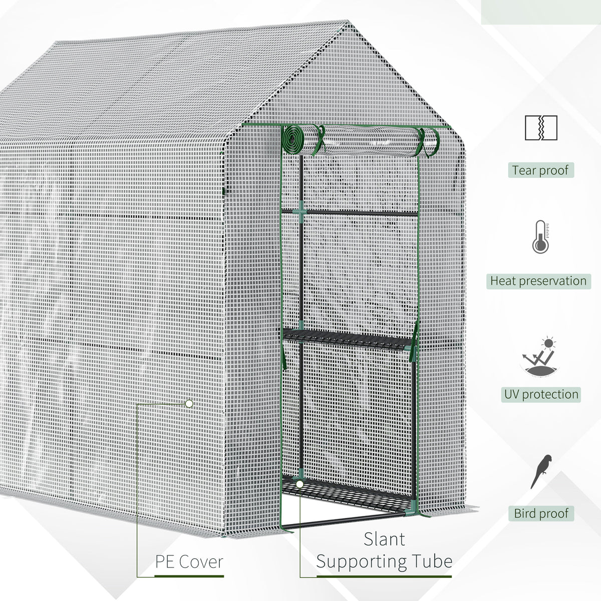 73" x 47" x 75" Walk-in Greenhouse Outdoor Portable Plant Flower Growth Warm House Garden Tunnel Shed – view 3