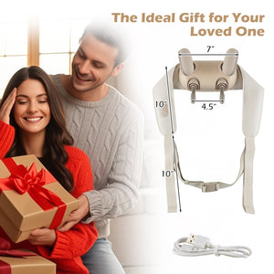 Neck Shoulder Massager with 2 Heat Levels for Pain Relief-Beige view 3