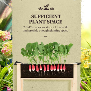 34"x18"x30" Wooden Raised Garden Bed, Elevated Planter Box with Legs, Drainage Holes, Inner Bag for Garden – view 8