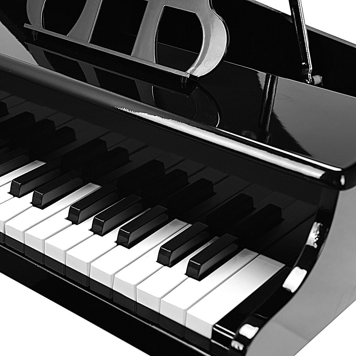 Musical Instrument Toy 30-Key Children Mini Grand Piano with Bench-Black view 7