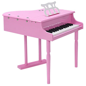 Musical Instrument Toy 30-Key Children Mini Grand Piano with Bench-Pink view 5