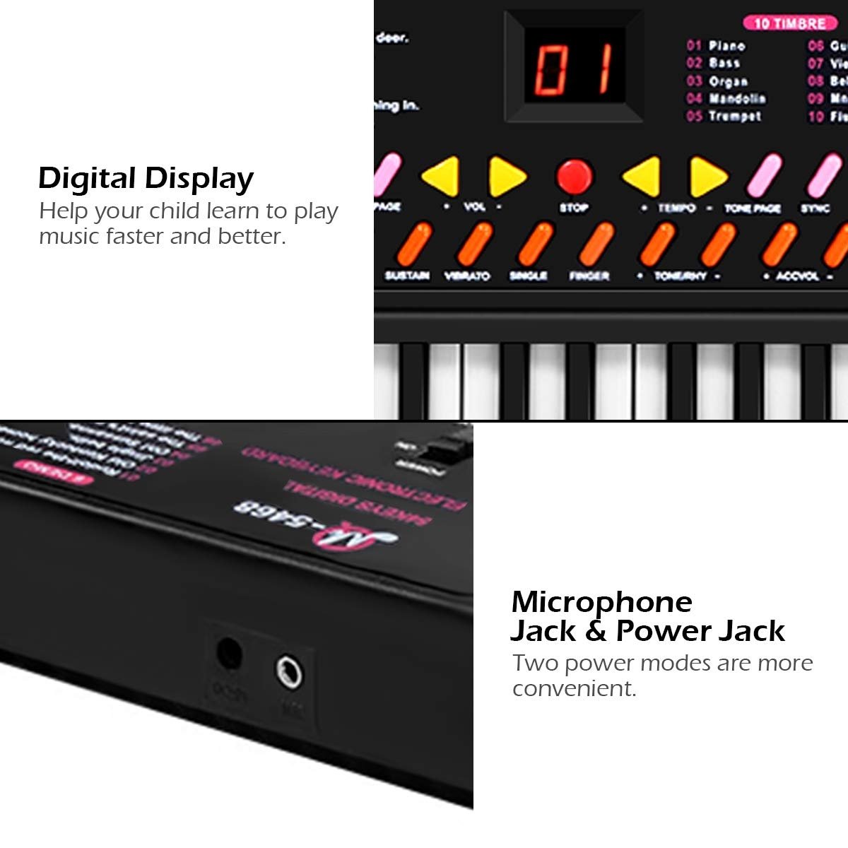 54 Keys Kids Electronic Music Piano view 8