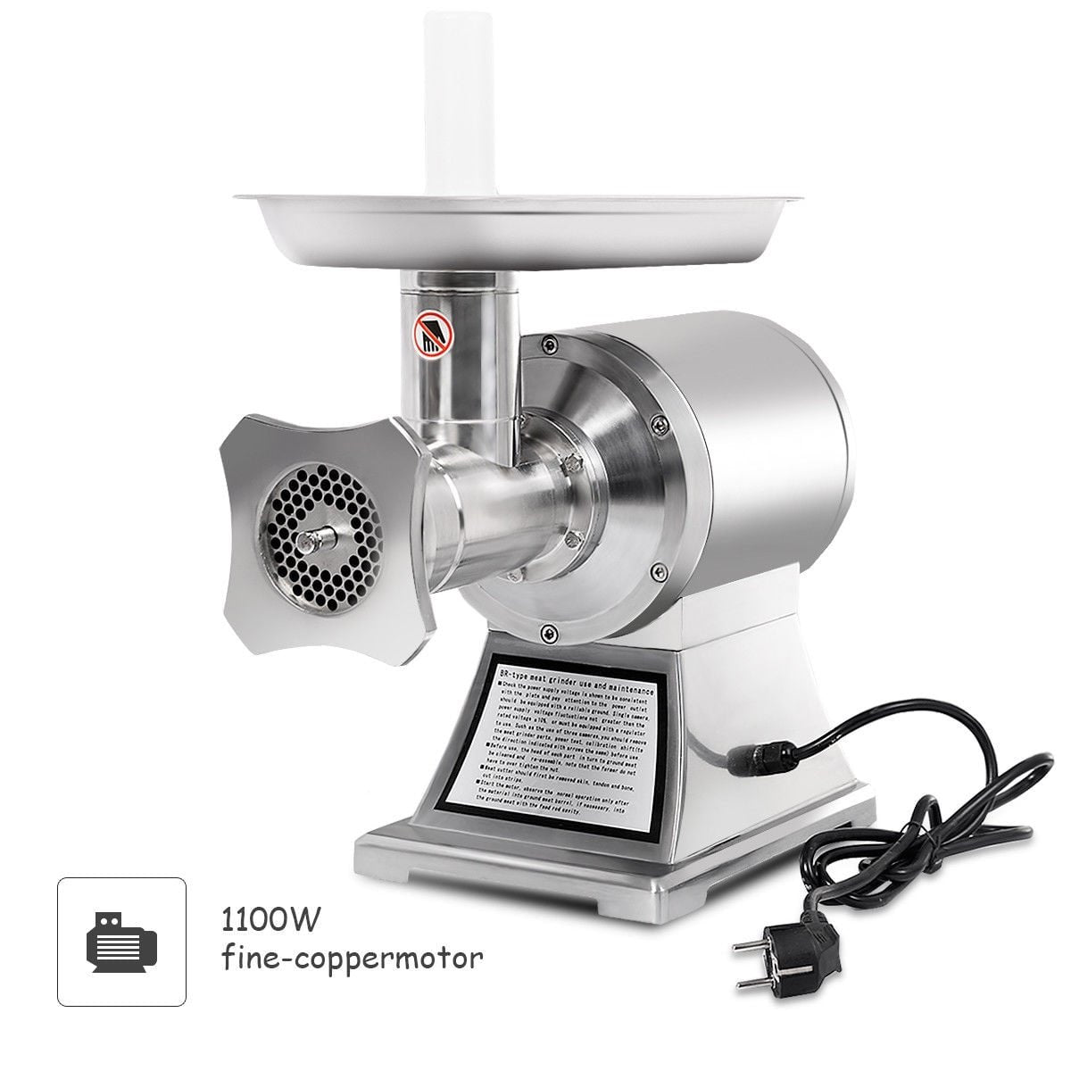 1100W Stainless Steel Heavy Duty #22 Electric Meat Grinder view 6