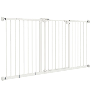 30 Inch Tall Pet Gate with Door Dog Gate and Barrier Indoor for Stairs Includes 7", 8", 12" Extensions Kit