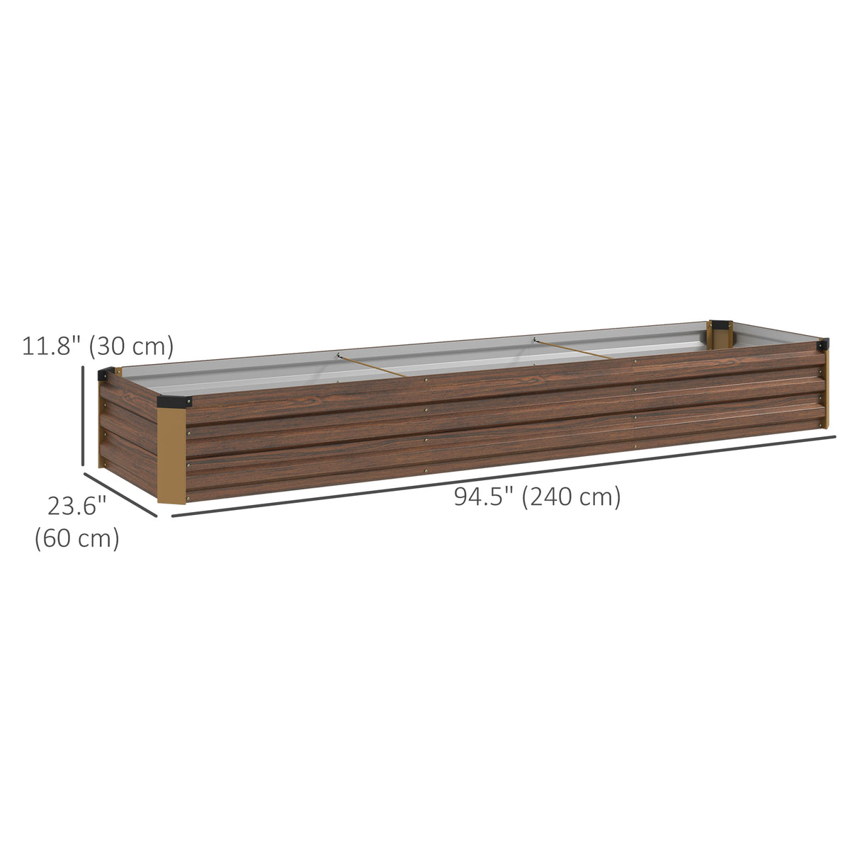 8'x2'x1' Galvanized Raised Bed, Large Elevated Planter Box for Growing Flowers, Herbs and Vegetables – view 9