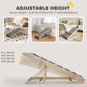 Dog Ramp for Couch, Foldable Pet Ramp for Small to Large Dog, 4 Adjustable Height from 14" to 20"
