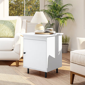 Nightstand Mid Century End Tables with Door-1 Pieces view 3