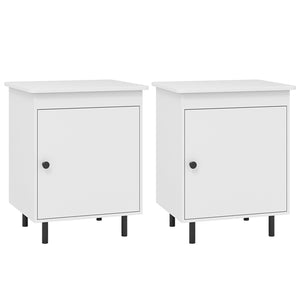 Nightstand Mid Century End Tables with Door-Set of 2