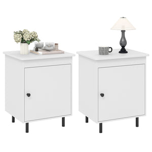 Nightstand Mid Century End Tables with Door-Set of 2 view 4