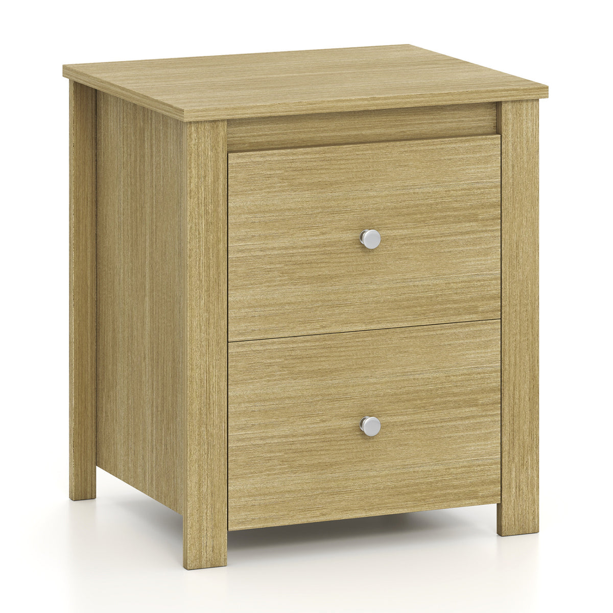 Nightstand with 2 Drawers & Storage for Bedroom Living Room Small Spaces-Natural view 4