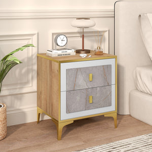 Nightstand with 2 Pull-out Drawers for Living Room Bedroom view 2