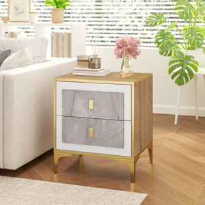 Nightstand with 2 Pull-out Drawers for Living Room Bedroom view 3