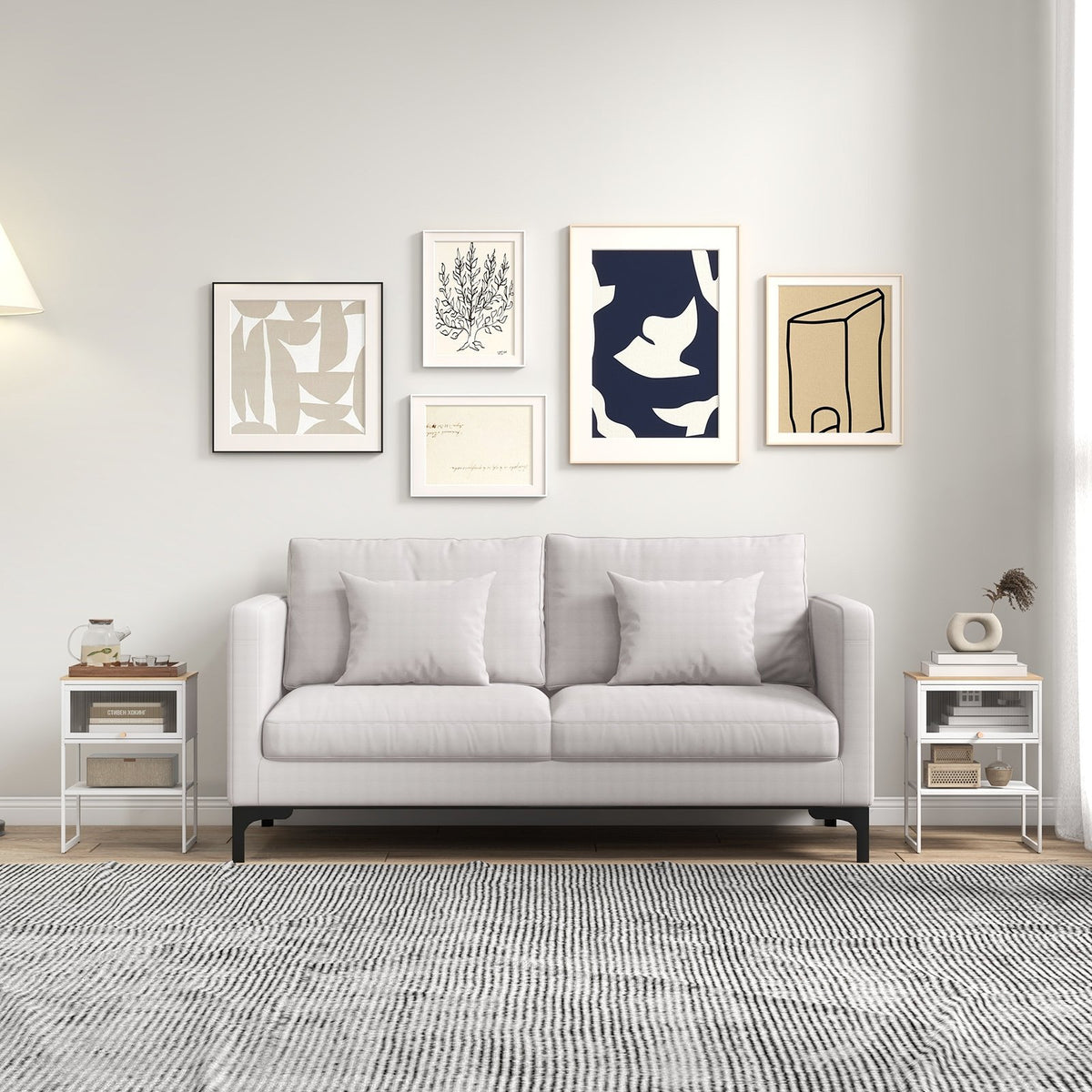 Nightstand with Flip up Door Storage Shelf-White view 6