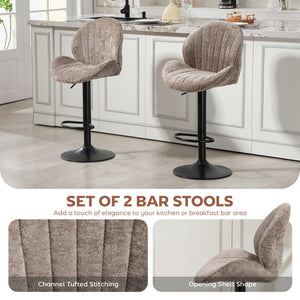 Bar Stools Set of 2, Swivel Barstools with Back, Adjustable Height and Footrest for Kitchen Island – view 10