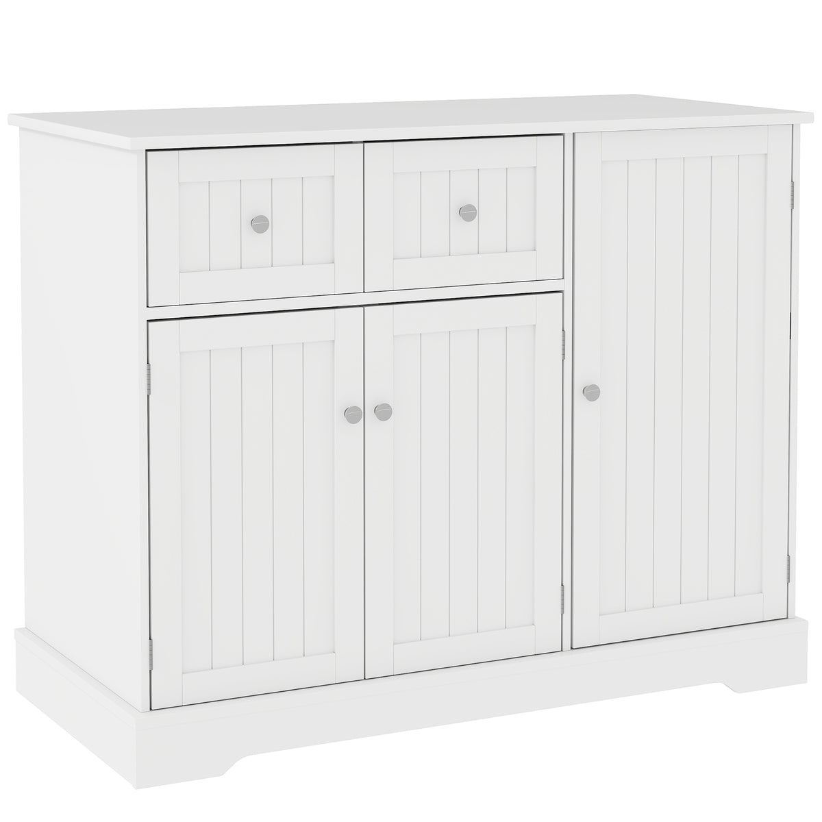 Cat Litter Box Enclosure with Drawer, Storage, Anti-tip Kit, for Living Room, Bedroom, White