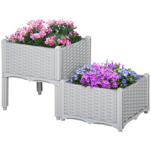 1 Piece Raised Garden Bed PP Raised Flower Bed Vegetable Herb Grow Box Stand Brown – view 15