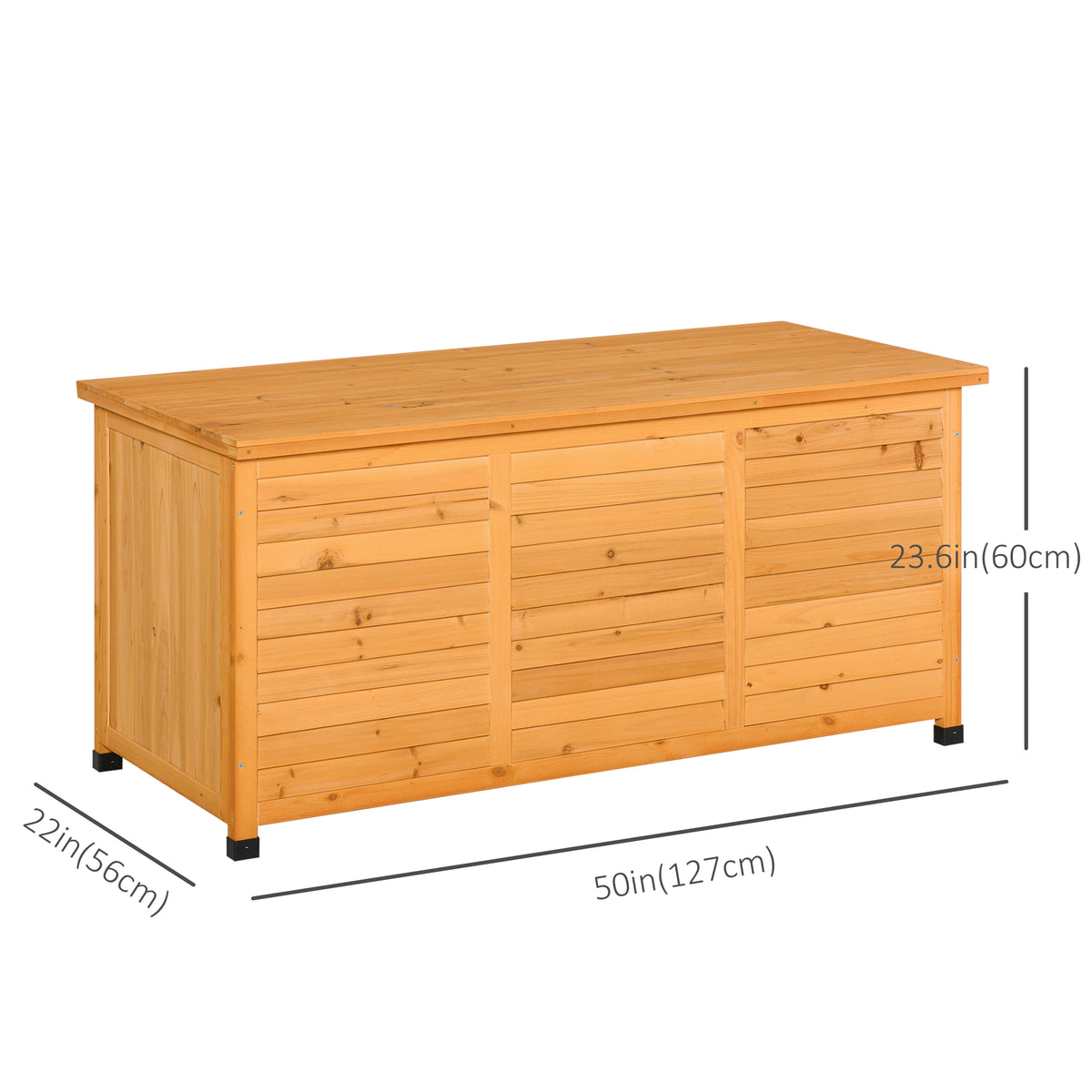 75 Gallon Wooden Storage Box patio Deck Box Bench, Garden Backyard Outdoor Storage Container with Aerating – view 16