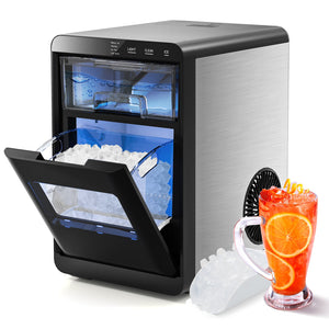 Nugget Ice Maker Countertop with Soft Chewable Pellet-Black view 3