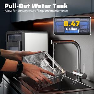Nugget Ice Maker Countertop with Soft Chewable Pellet-Black view 6
