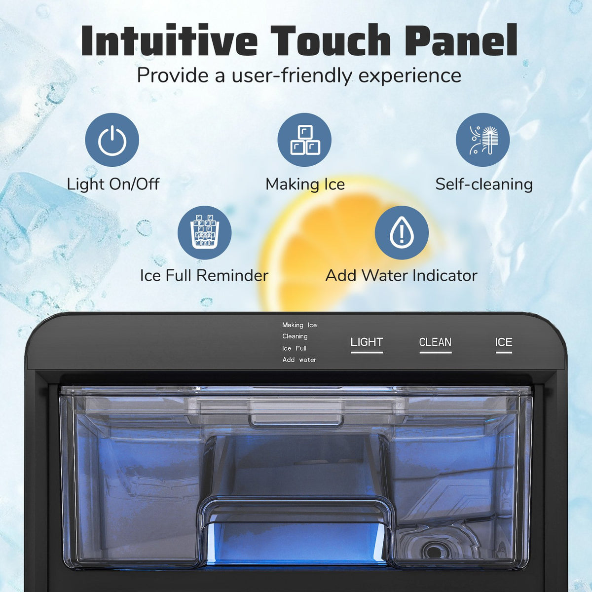 Nugget Ice Maker Countertop with Soft Chewable Pellet-Black view 8