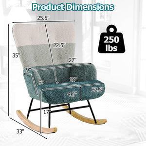 Nursery Rocking Chair with Ergonomic Armrests and High Backrest view 3