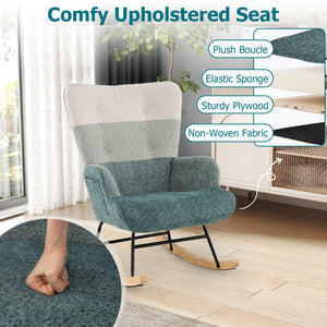Nursery Rocking Chair with Ergonomic Armrests and High Backrest view 7