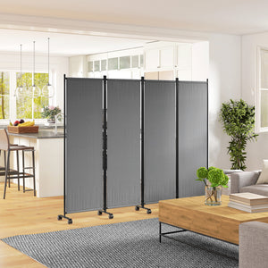 Folding Room Divider, Privacy Screen for Home Office Bedroom, 5.6FT Tall, Dark Grey – view 21