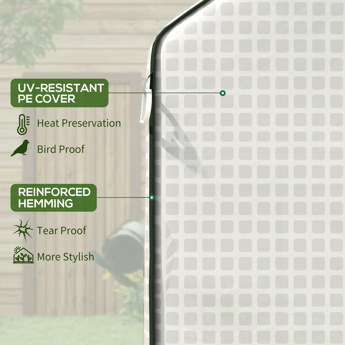 Portable Greenhouse, Walk-In Small Outdoor Green House with 2 Tier U-Shaped Flower Rack Shelves – view 11