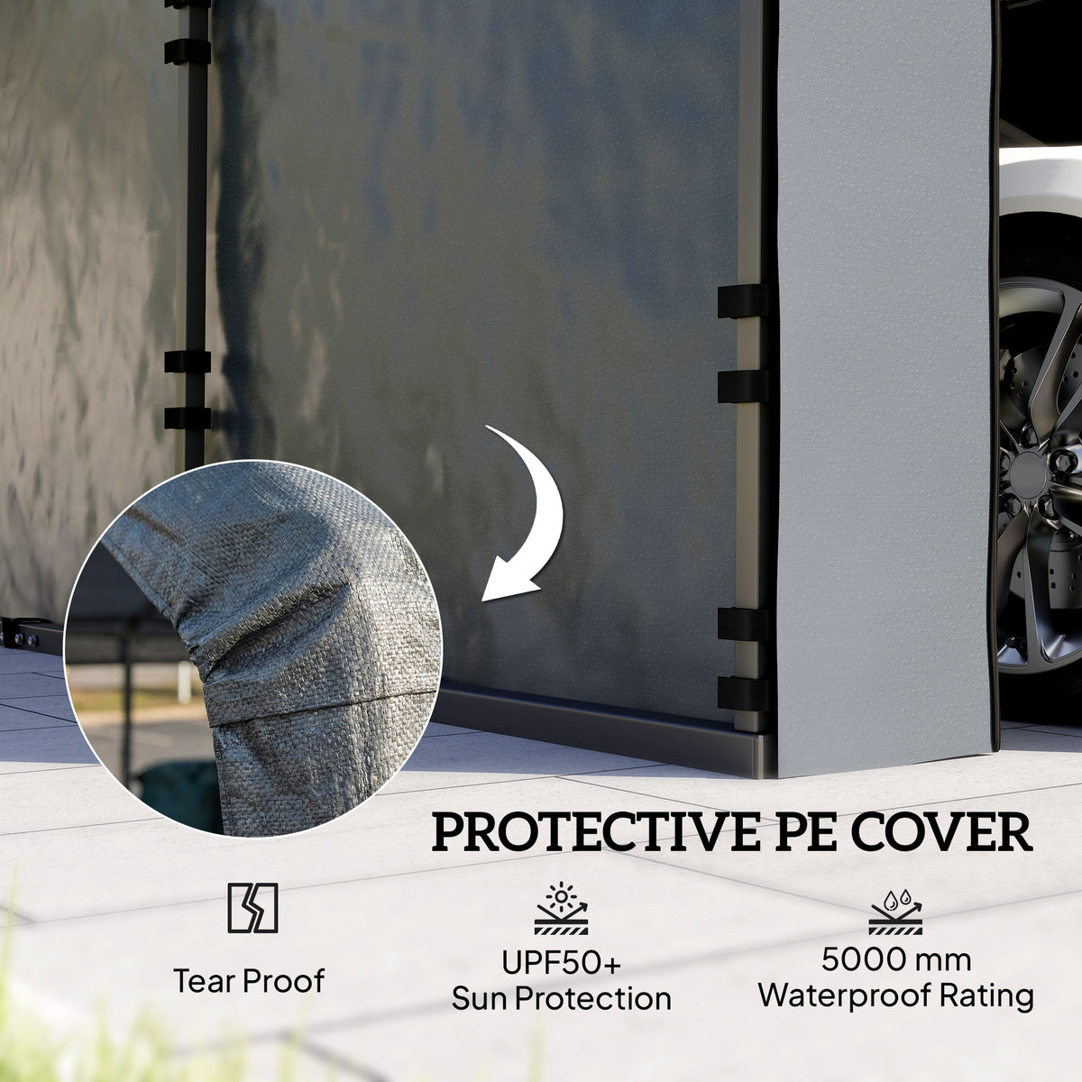 Carport Replacement Canopy Cover Sidewalls for 12' x 20' Carport – view 11