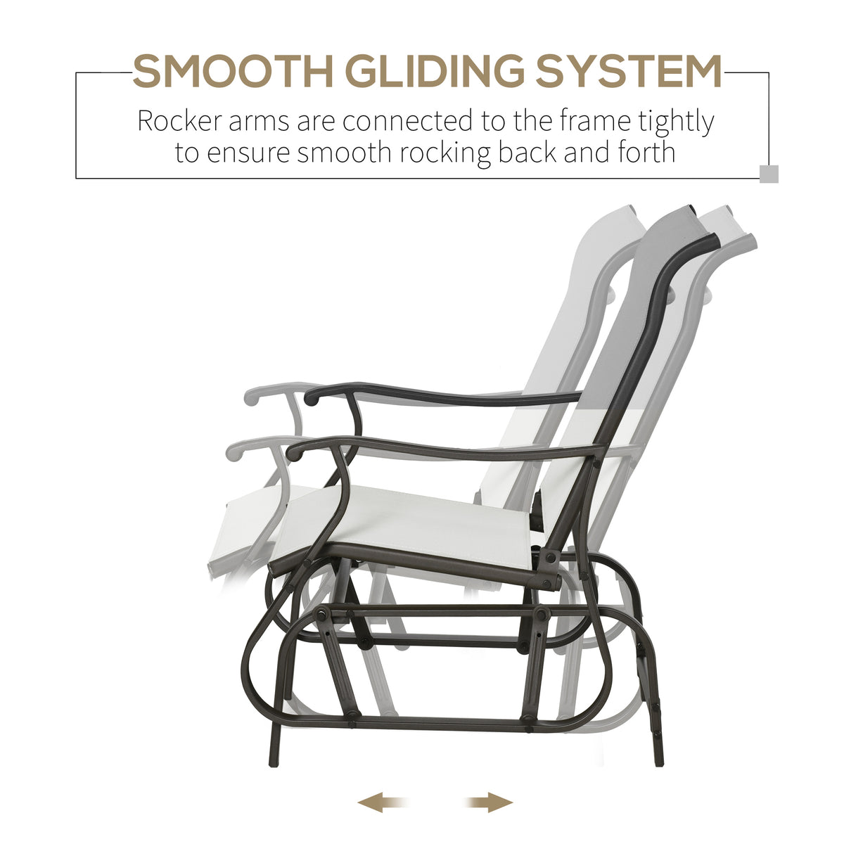 Outdoor Glider Chair, Patio Glider with Steel Frame and Mesh Fabric, Outdoor Chair for Backyard, Garden – view 10