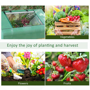 71" x 55" x 32" Mini Greenhouse Portable Hot House for Plants with 2 Large Windows and Ground Nails for Outdoor, Indoor, Garden, Gardening Kit, Green