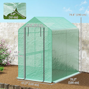 73" x 47" x 75" Walk-in Greenhouse Outdoor Portable Plant Flower Growth Warm House Garden Tunnel Shed – view 9